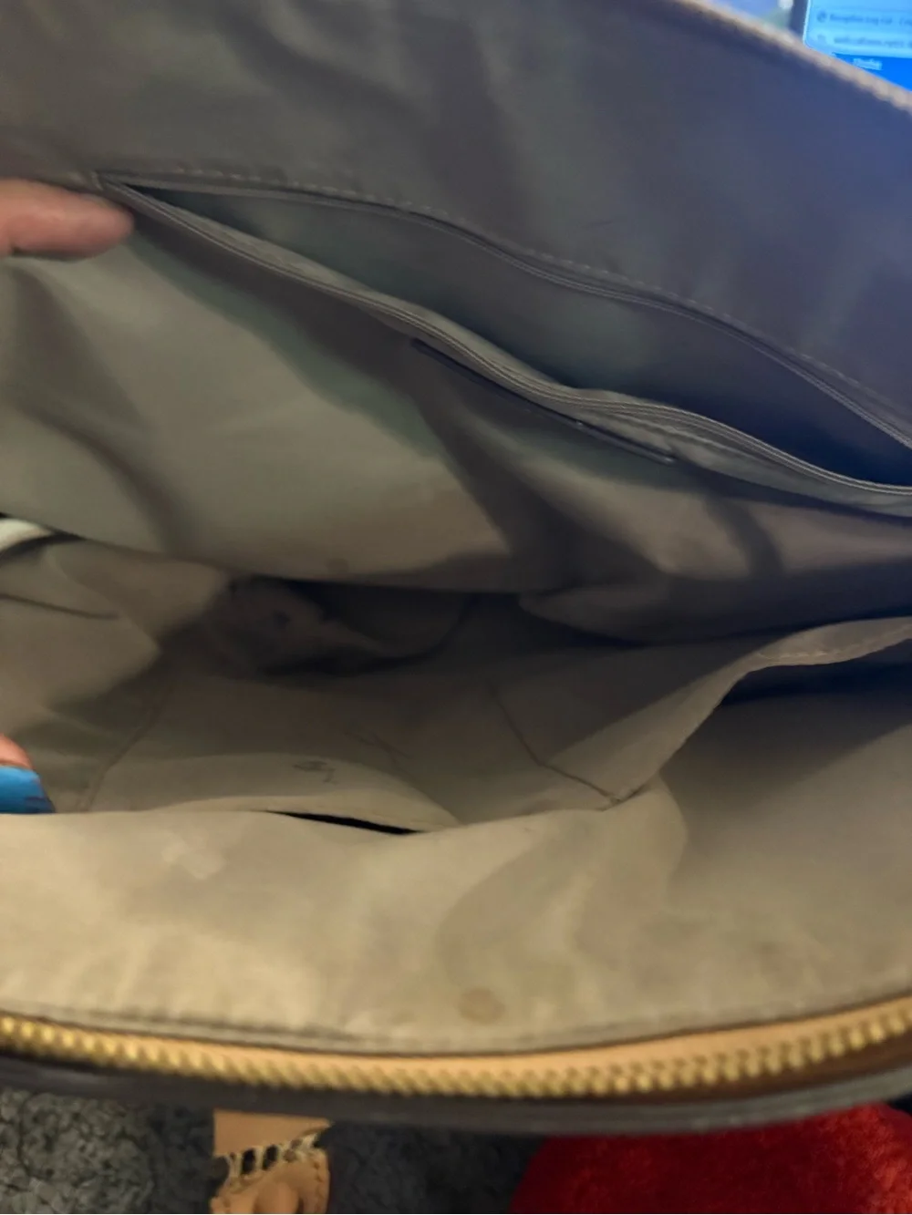 Anne Klein Tan Logo Dome Satchel with Gold Emblem